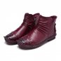 Genuine Leather Ankle Boots 2017 Autumn Fashion Woven Pleated Zipper Women Short Boots Soft High Top