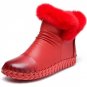 Fashion Fur Genuine Leather Pleated Sewing Shoes 2017 Winter Warm Short Plush Ankle Boots Casual Wom