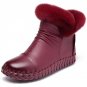 Fashion Fur Genuine Leather Pleated Sewing Shoes 2017 Winter Warm Short Plush Ankle Boots Casual Wom