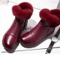 Fashion Fur Genuine Leather Pleated Sewing Shoes 2017 Winter Warm Short Plush Ankle Boots Casual Wom