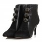 Women Ankle Boots Natural Real Leather Luxury Pointed Toe Sexy High Heels Wild Leopard Zip Fashion B
