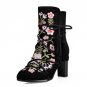 Size 34-43 Women Genuine Leather High Heel Boots Women Tassel Cross Strap Short Boots Winter Shoes F