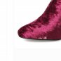 Size 34-43 Women Real Leather High Heel Boots Flower Mid Calf Boots Women Warm Fur Shoes Winter Bota