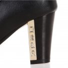 Free shipping over knee natrual real genuine leather high heel boots women snow winter warm shoes R1