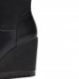 women real genuine leather wedge over knee boots platform long boot winter warm botas footwear shoes
