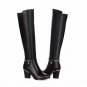 Women Genuine Leather Over The Knee Boots Winter Boots Sexy Square Heel Fashion Pointed Toe Women Bo