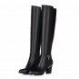 Women Genuine Leather Over The Knee Boots Winter Boots Sexy Square Heel Fashion Pointed Toe Women Bo