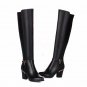 Women Genuine Leather Over The Knee Boots Winter Boots Sexy Square Heel Fashion Pointed Toe Women Bo