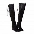 Women Genuine Real Leather Over The Knee Boots Winter Boots Sexy High Heel Round Toe Zipper Women Bo