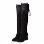 Women Genuine Real Leather Over The Knee Boots Winter Boots Sexy High Heel Round Toe Zipper Women Bo