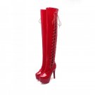 size 32-43 women high heel over knee boots cross strap winter warm riding long boot sexy heels footw