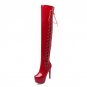 size 32-43 women high heel over knee boots cross strap winter warm riding long boot sexy heels footw