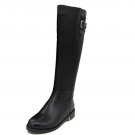 Size 35-43 Winter Warm Over Knee Fur Buckle Brand Qaulity Real Leather Boots Lady Women Snow Shoes F