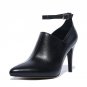 size  women genuine leather pointed toe ankle strap high heel shoes brand heels pumps ladies heeled 