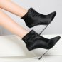 women genuine leather wedge shoes sexy brand fashion see through heels fashion zipper sexy pumps sho