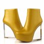 women real genuine leather wedge shoes sexy brand fashion see through zipper platform heel fashion p