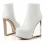 women real genuine leather wedge shoes sexy brand fashion see through zipper platform heel fashion p