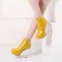 women real genuine leather wedge shoes sexy brand fashion see through zipper platform heel fashion p