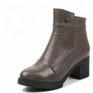 Winter Boots For Women Warm Velvet Genuine Leather Ankle Shoes Vintage Mom Women\'s Shoes Martin Boo