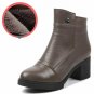 Winter Boots For Women Warm Velvet Genuine Leather Ankle Shoes Vintage Mom Women\'s Shoes Martin Boo