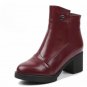 Winter Boots For Women Warm Velvet Genuine Leather Ankle Shoes Vintage Mom Women\'s Shoes Martin Boo