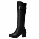 New Arrive Over The Knee Boots Women Fashion Winter Leather Boots Woman Shoes Autumn Zip Thick Heel 
