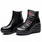 Winter Woman boots Shoes Plush Lady\'s Boots Women National trend genuine leather boots handmade ank
