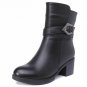 Plus size(35-40) autumn winter women genuine leather high heel snow boots 2017 new fashion ankle boo