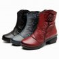 Women Ankle Boots Genuine Leather Heels Autumn Winter Handmade Comfortable Women Ankle Boots Fur Sno