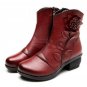 Women Ankle Boots Genuine Leather Heels Autumn Winter Handmade Comfortable Women Ankle Boots Fur Sno