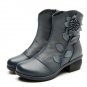Women Ankle Boots Genuine Leather Heels Autumn Winter Handmade Comfortable Women Ankle Boots Fur Sno
