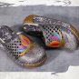 Women\'s Summer Shoes 5CM Heel Genuine Leather Sandals Ethnic Style Floral Sewing Fashion Slippers P