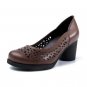 Spring Women Pumps Genuine Leather Hollow Handmade Vintage Women High Heel Shoes