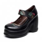 Ethnic style spring and autumn new arrival platform women\'s shoes wedges genuine leather high heel 