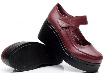 Spring Autumn Wedges platform High heel Shoe genuine Leather For Women\'s Shoes HY1479