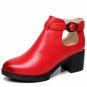Shoes Women High Heels Genuine Leather Women Pumps Spring Round Toe Gladiator Shoes Female High Heel