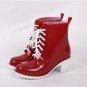 Women Rubber Rain Boots 11 Candy Colors High Heels Mid-Calf Rubber Rainboots Lace-Up Water Shoes