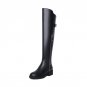 Fashion Spring And Autumn Cow Leather Platform Knee High Boots Zipper Med Square Heel Women Shoes Si