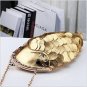Perfect Gold Silver CLUTCH/PURSE Fish Shape Bag Stylish Genuine Cowhide ModernBag Ladies Brand Desig