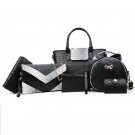 6PCS/Set Serpentine Women Composite Bags Totes Messenger Clutch Wallet Women Leather Handbags Luxury