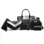 6PCS/Set Serpentine Women Composite Bags Totes Messenger Clutch Wallet Women Leather Handbags Luxury