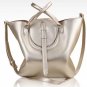 2017 Korean style winter simple candy colored leather handbags vintage bucket bag portable shoulder