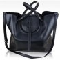 2017 Korean style winter simple candy colored leather handbags vintage bucket bag portable shoulder
