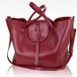 2017 Korean style winter simple candy colored leather handbags vintage bucket bag portable shoulder