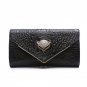 long genuine leather women day clutch bags cowhide envelope shoulder bag evening party ladies chain