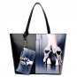 PU Leather Female Shoulder Bag With Small Clutch New Women Handbag Winter Sweet Ladies Printed Carto