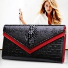 2016 GESUNRY Genuine Leather Women Crocodile Shoulder Bag  Trendy Women Clutch Wallet Purse Lady Mes