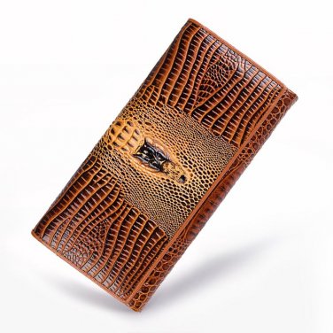 Alligator Purse Long Women\'s Wallets Fashion Phone Card Key Solid Female Clutch Luxury Brand New Ca