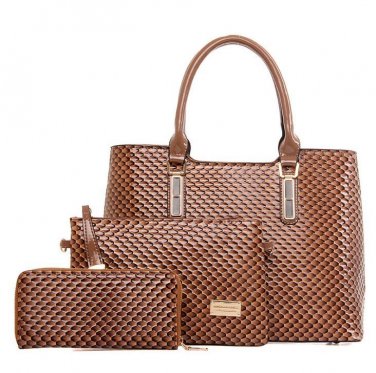 Brand New Luxury PU Leather Handbag 3 Pcs Composite Bags Set Lady Shoulder Crossbody Women Bag Femal