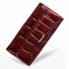 Woman Wallet Long Genuine Leather Plaid Solid Coin Purse Fashion Card Holder Clutch Famele Thin Gift